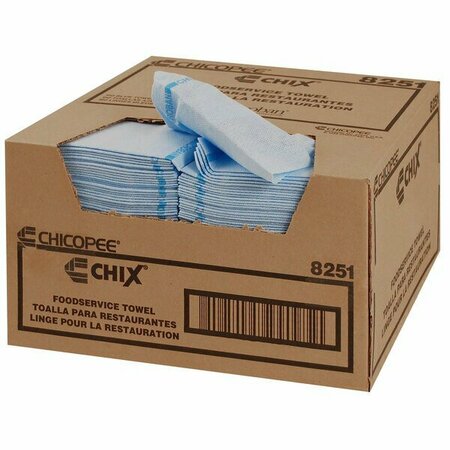 CHICOPEE 8251 Chix 13'' x 24'' Blue Medium-Duty Microban Foodservice Towel - 150/Case, 150PK 2488251